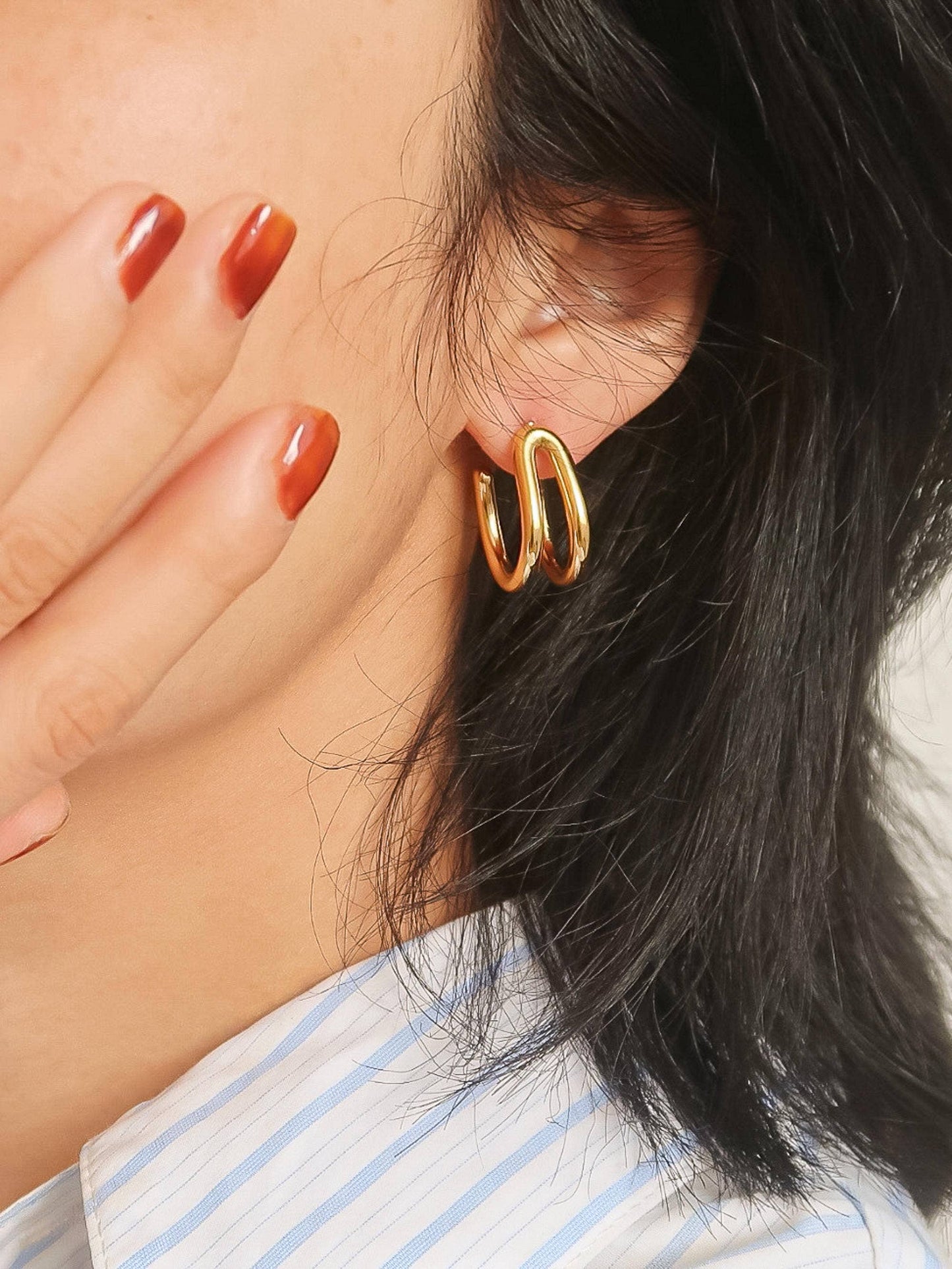 Lucille Double C Hoop Earring
