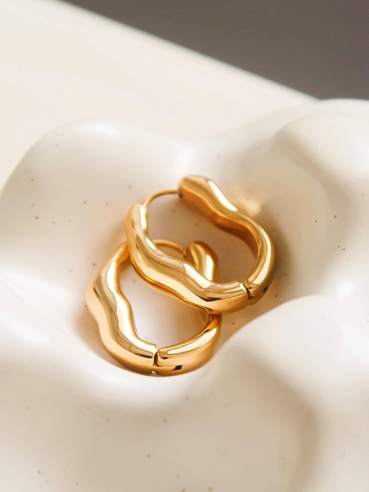 Sculpted Oval Hoop Earring