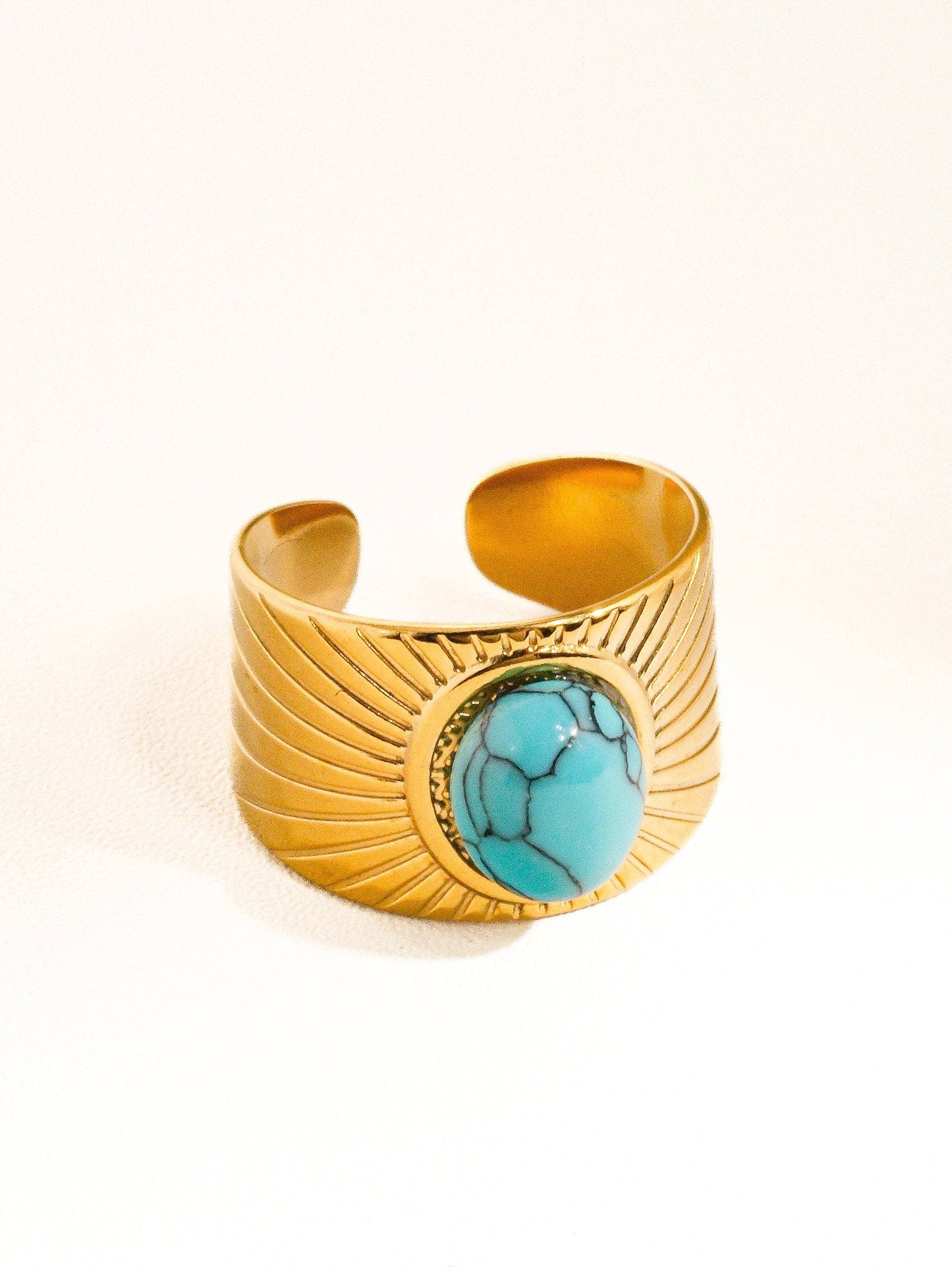 Turquoise Stone Adjustable Ring