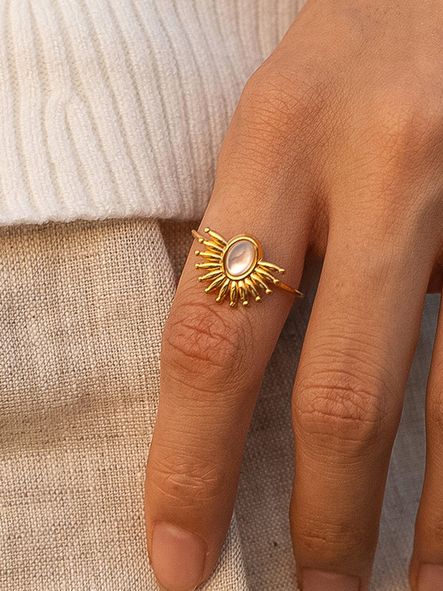 Serena Sun Stone Ring