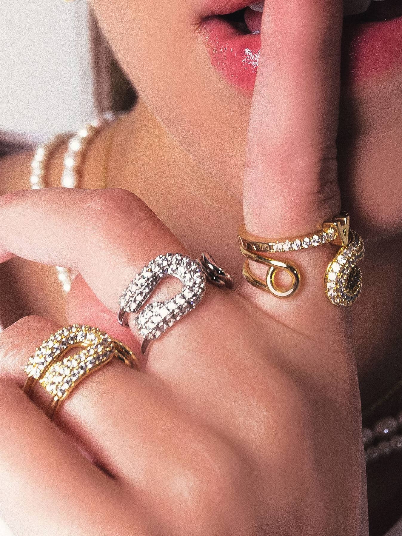 Destiny Rhinstone Glam Ring
