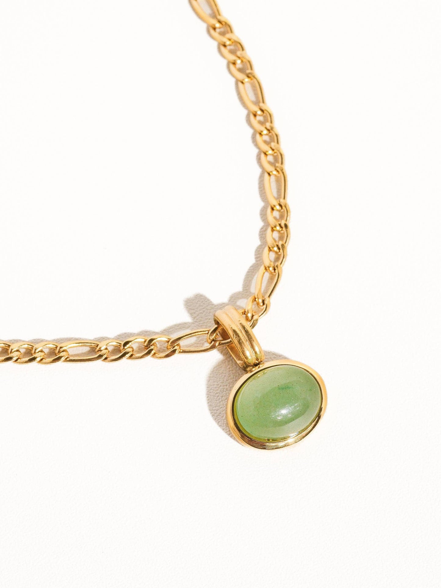 Green Stone Chain Necklace