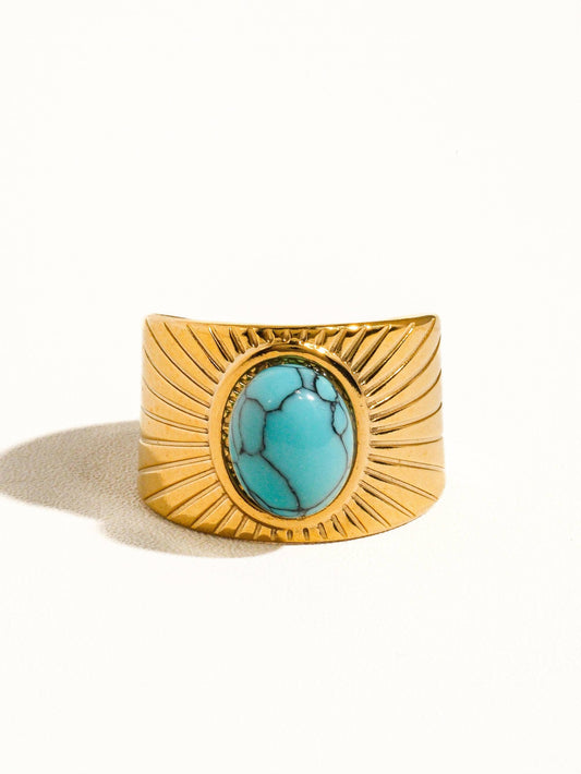 Turquoise Stone Adjustable Ring