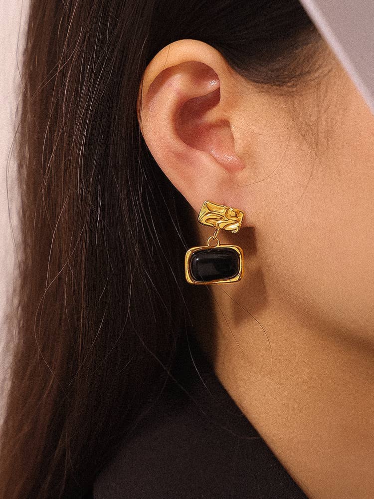Cuvée Black Square Dangle Earring