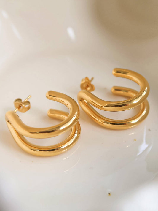 Lucille Double C Hoop Earring