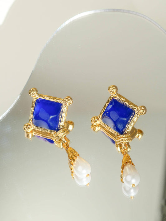 Indigo Vintage Pearl Earring