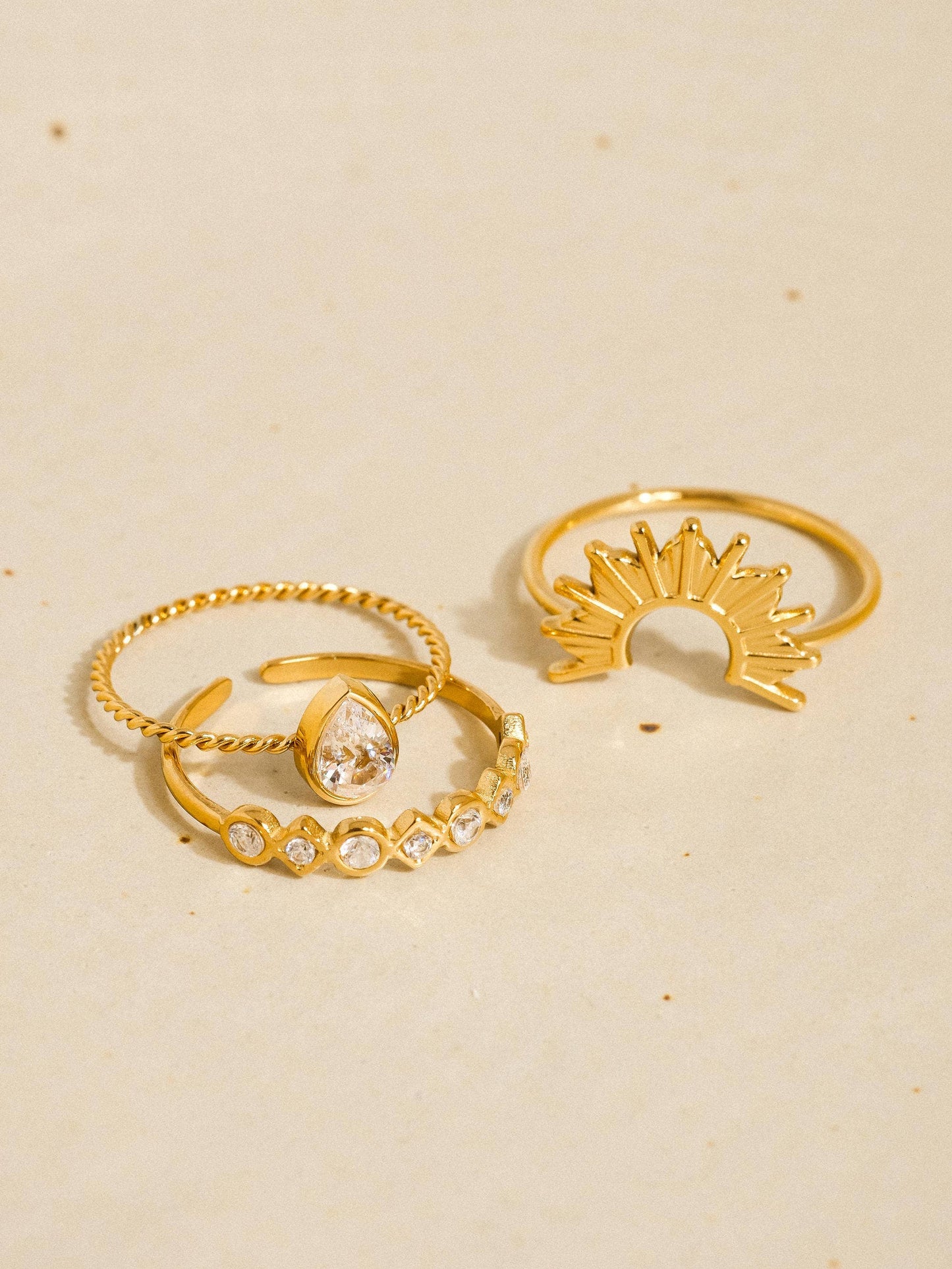 Sun Stone Layered Ring